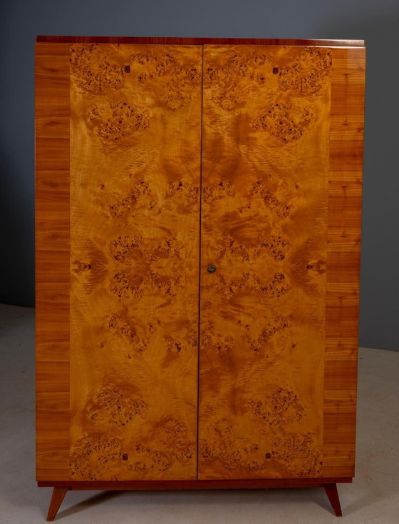 Armadio Vintage Mid-Century, Impiallacciatura in Radica, Cecoslovacchia, 176 × 116 × 58 cm (photo 13 of 21)