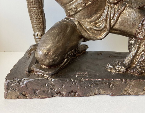 Image 1 of Ungewöhnliche Skulptur, signiert von WILLIAM MAROTTA, Original aus den USA von 1969, Gladiator