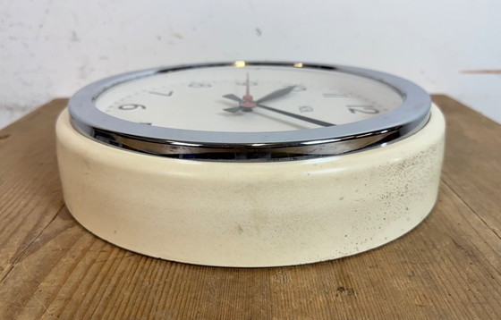 Image 1 of Vintage Beige Industrial Wall Clock from NUFA, 1960s