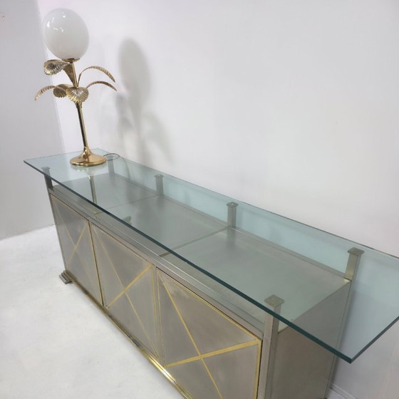 Image 1 of Dressoir Belgo chrom Bélgica años 70 cromado con latón