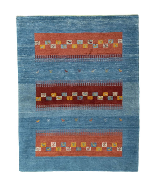 Gabbeh Loribaft noué à la main - 201 X 158 cm (Nouveau)