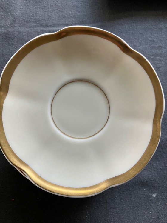 Vintage 10-piece mocha tableware set – Ćmielów, Gold, Porcelain (photo 5 of 7)