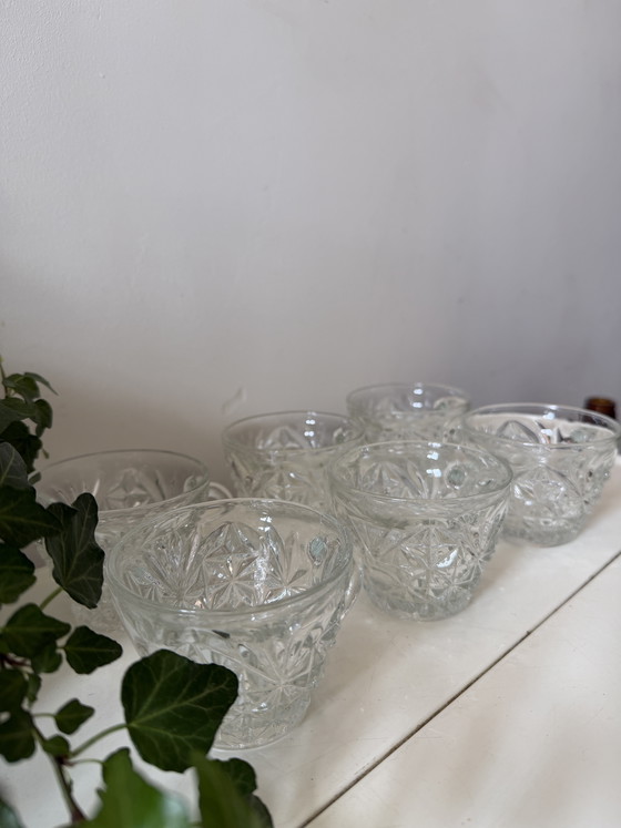 Image 1 of Set di 6 tazze da caffè in cristallo