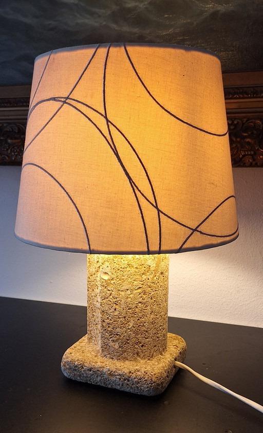 Table Lamp Lamp G. Esnault Sculpture Brutalist Stone Shape Gilles Paul Esnault