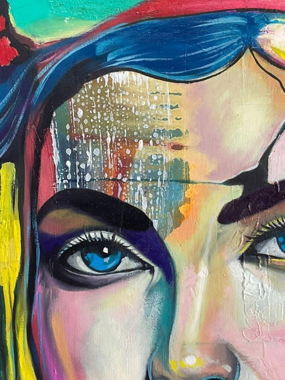 Image 1 of Luis Angel - La Mujer De Las Grietas Cromaticas - Artist Canvas