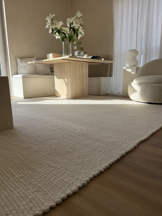 Image 1 of Klassieke collectie vloerkleed van 100% merinowol, wit, 250x350 cm