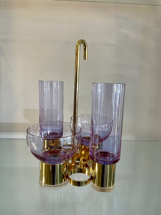 Image 1 of Aperitiefset gemaakt van mondgeblazen alexandrietglas