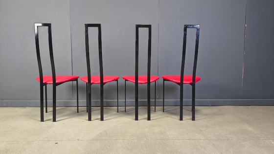 Image 1 of Vintage postmoderne eetkamerstoelen van Cattelan Italila