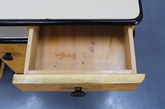 Image 1 of 1950s Pair of Bedside Tables/Nightstands in Birch Finish, Czechoslovakia