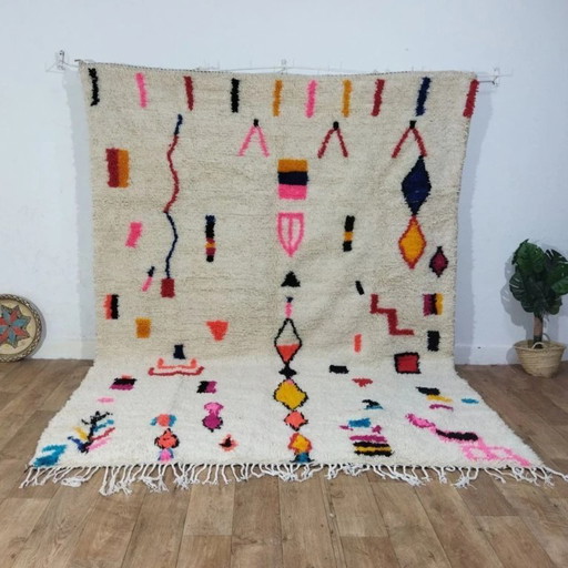 Tappeto Azilal XXL in lana colorato – Arte berbera tessuto a mano (300×216 cm)