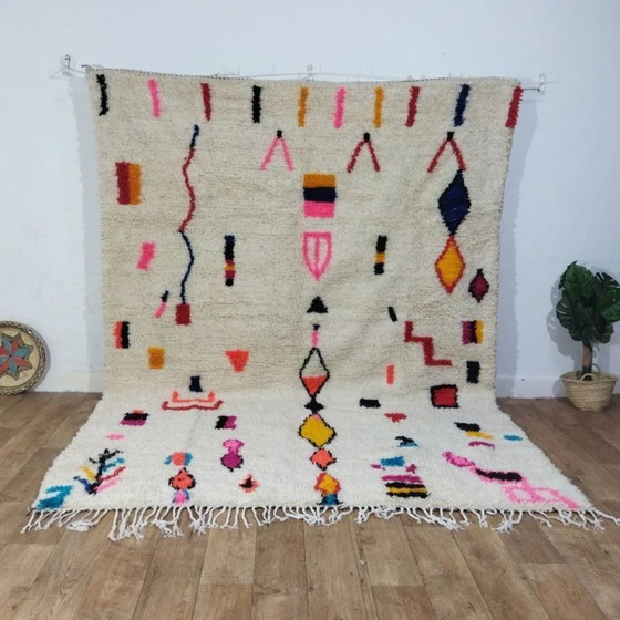 Image 1 of Tappeto Azilal XXL in lana colorato – Arte berbera tessuto a mano (300×216 cm)