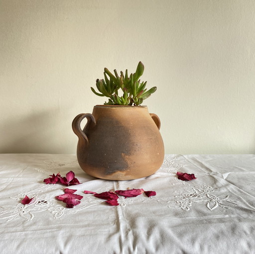 Petite Poterie Pot de Cuisson Grès Ancien Terre Cuite