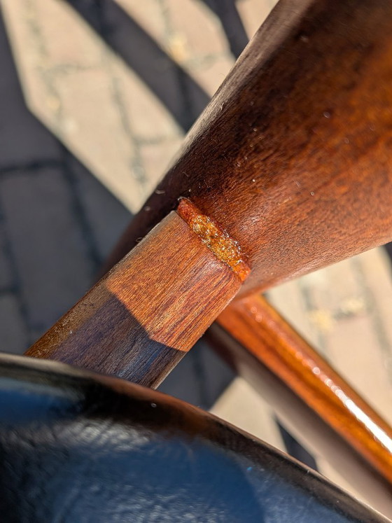 Image 1 of Zeldzame Deens Design 'Longette' Eetkamersuite van Hans Olsen voor Frem Røjle – 6 Nestbare Stoelen