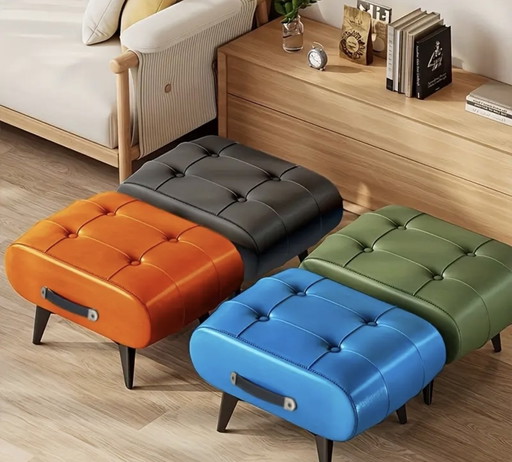 New Design Modern Sqaure Faux Leather Footstool Stylish Also For Bedroom
