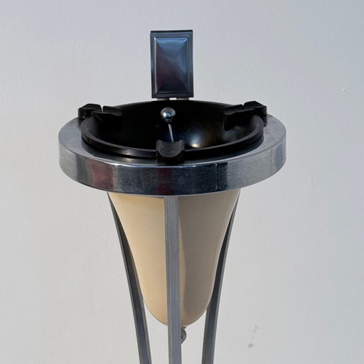 Standing ashtray with matchbox holder