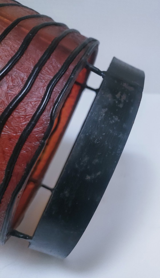 Image 1 of Lampe Harz Metall Zylinder 90er Jahre