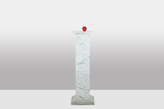 Image 1 of Pair of Art Deco columns in white marble, 20th century