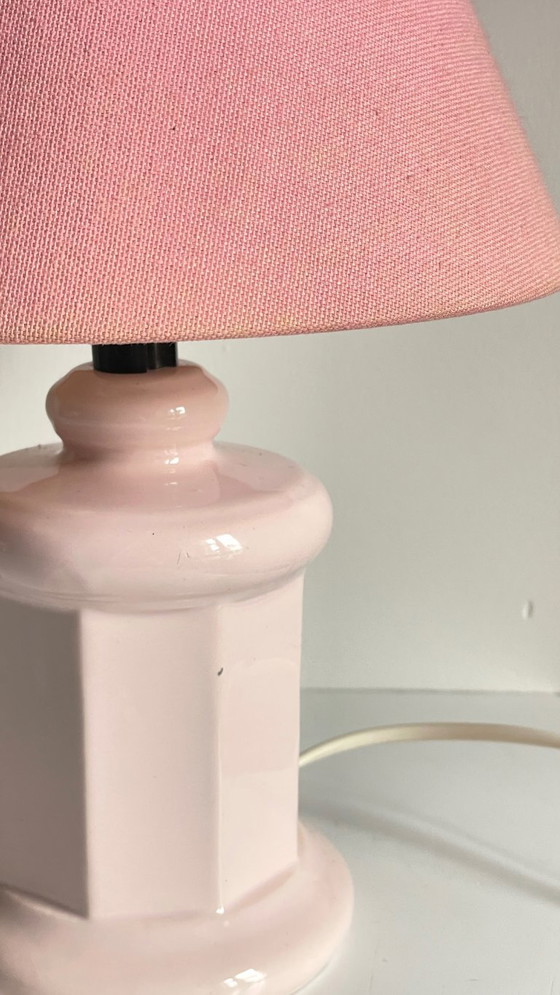 Image 1 of LAMPE Céramique Rose VINTAGE