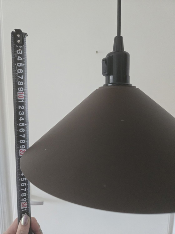 Image 1 of Lampada a sospensione conica marrone opaco anni '70/'80