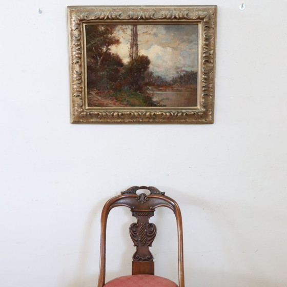 Oil Painting On Board Signed L. Clara, Italian Landscape, Early 20th Century – Paintings & Drawings, Wood (photo 3 of 15)