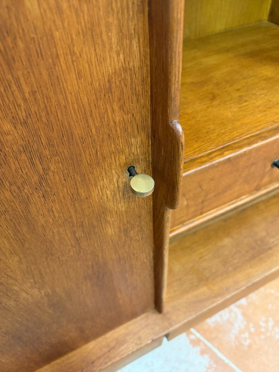 Solid oak design Sideboard attributed to Charles Ramos, vintage from the 60s, Wood, Black (photo 10 of 15)
