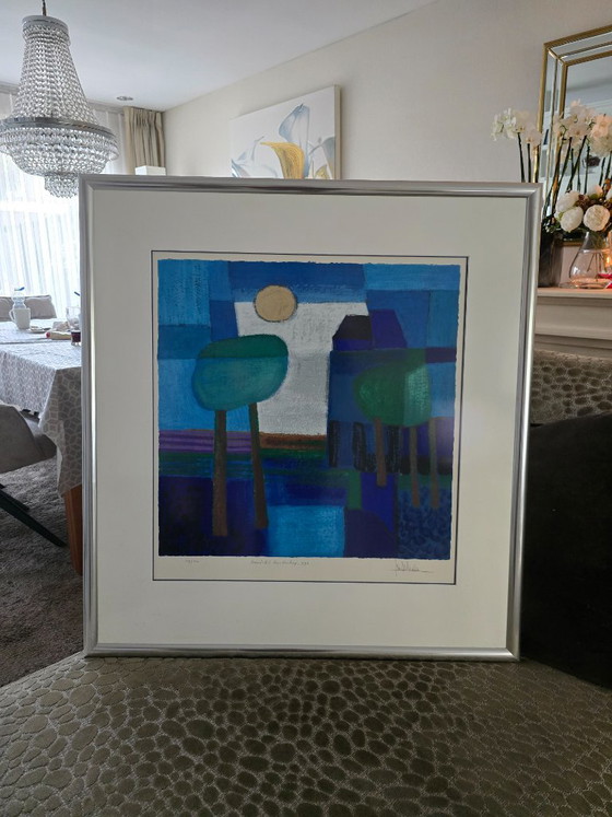 Atmospheric screen print 'Verstild landschap' (1993) – Numbered & Framed – Ton Schulten, Lithographs & prints (photo 3 of 11)