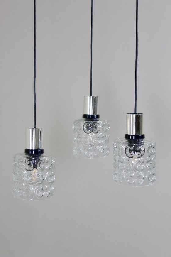 Image 1 of Lampada a cascata vintage in vetro a bolle