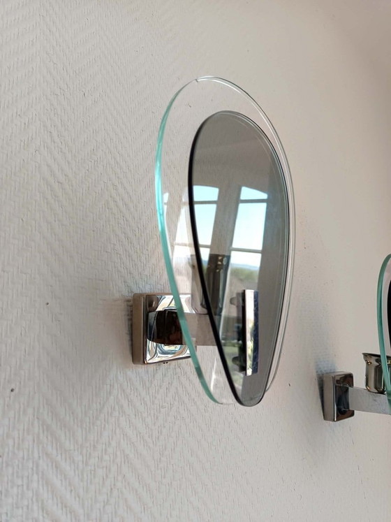 Image 1 of 2x appliques space age verre fumé 1970