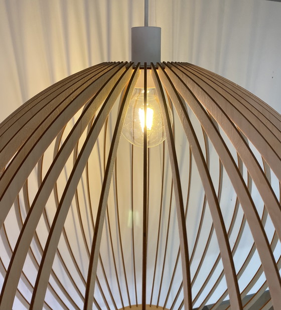 Image 1 of Lampada a sospensione grande in legno, 70 cm