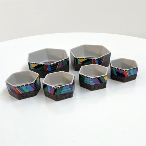 Set van 6 Apero Bowls Metropol, ontworpen door Barbara Brenner voor Rosenthal, jaren 1990.