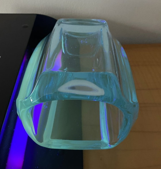 Image 1 of Uranium glass vase blue 1970s