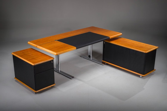 Image 1 of Ensemble de bureau de Walter Knoll / Wilhelm Knoll, Allemagne, années 1970, ensemble de 3 pièces
