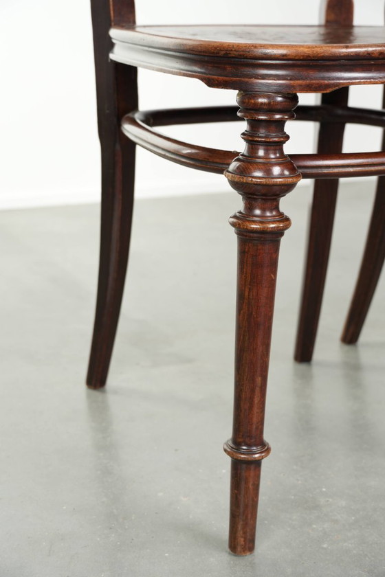 4x Antique bistro chairs from the late 18th century with bentwood in Art Nouveau style with remarkable (photo 14 of 14)