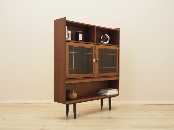 Vetrina danese in rovere con illuminazione e ripiani regolabili, anni '60 – Vetrine, Legno (photo 5 of 18)