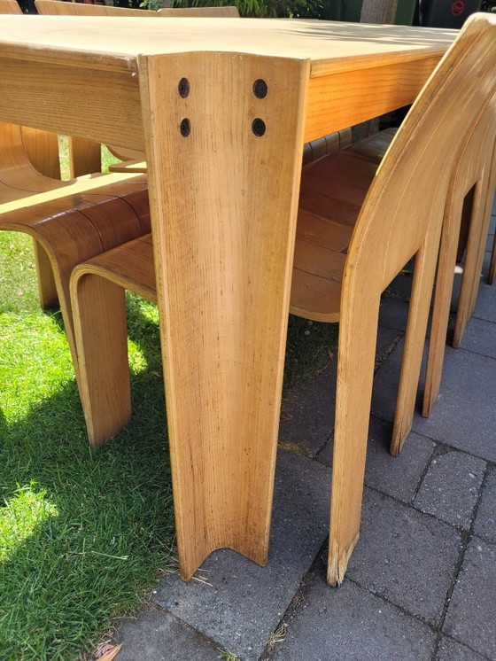Image 1 of 6 Gijs Bakker strip chairs and table