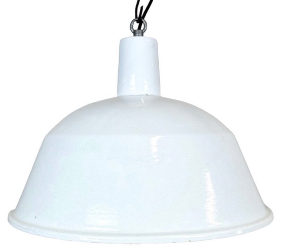 Image 1 of Lampada a sospensione industriale in smalto bianco di Emax, anni '60