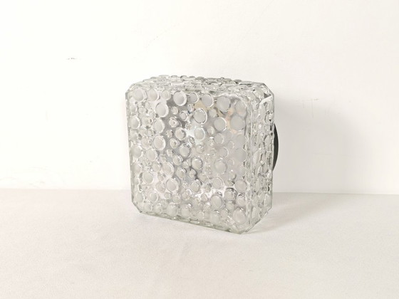 Image 1 of Vintage Hustadt Leuchten Bubble Glass Flush Mount or Sconce / 1970s Space Age Mid Century Modern Wall Light / West Germany Desig