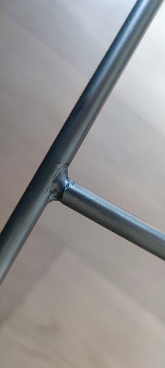 Image 1 of Vintage mid-century coffee table with heavy glass top and chrome frame (1960s)