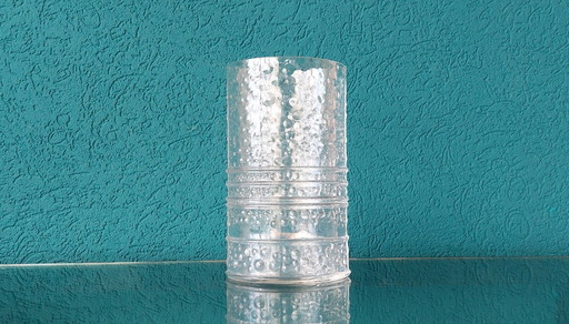 Structured Glass Vase by Willem Heesen for Leerdam Glass Factory, 1960's