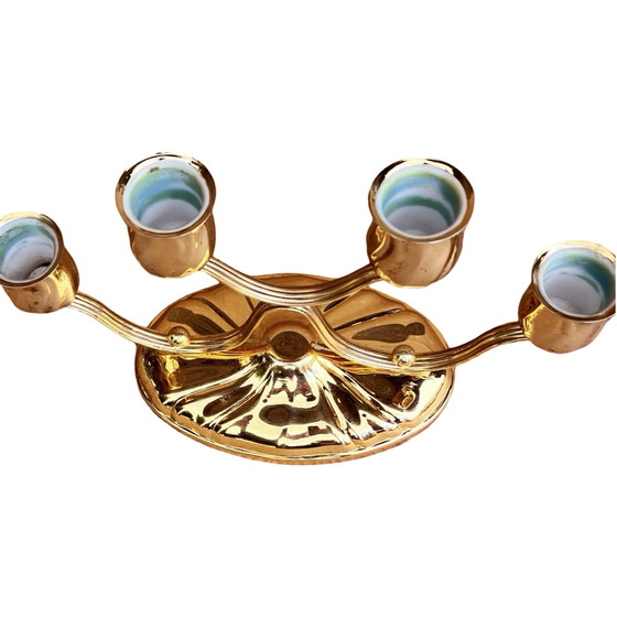Image 1 of Four-light, gold-plated table candlestick, Germany, 1940s.