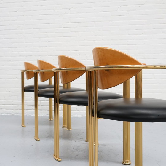 Image 1 of Postmodern Eetkamerstoelen Goud 