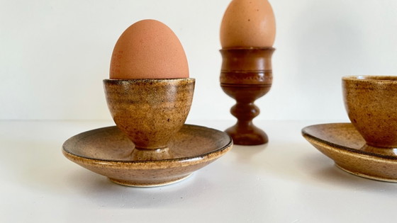 Ceramic and Wood EGG CUPS VINTAGE – Crockery (photo 7 of 15)