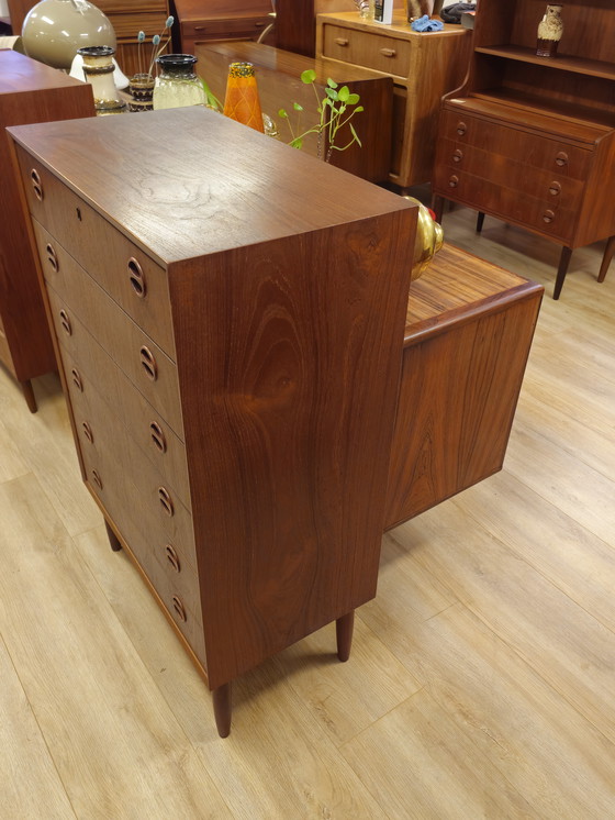 Image 1 of Vintage Deens Ladekast Ladekastje Kast Kastje Teak Fineer 