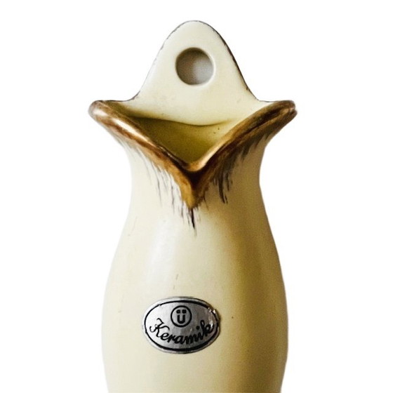 Image 1 of Vaso da parete in ceramica vintage, crema, Ü Keramik, anni '60