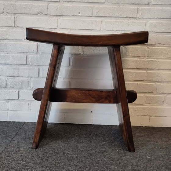 Japandi style solid wood stool (photo 2 of 11)
