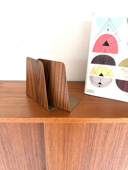 Set di 2 fermalibri vintage anni '60 – boekenkasten, Metal