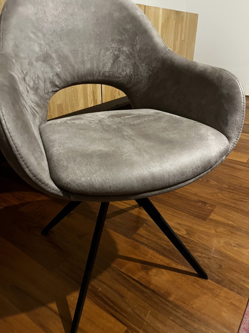 Eetkamerstoel Draaiend Kuipje Modulax – eetkamerstoelen, Metal, Textile (photo 2 of 6)