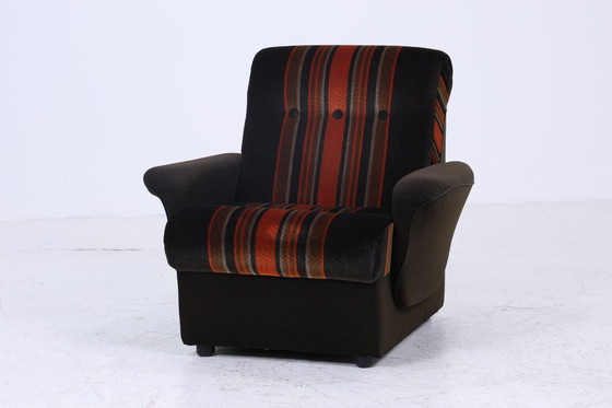 Image 1 of Vintage Fauteuil années 70 | Mid Century Tissu Fauteuil rétro années 60 #07-28