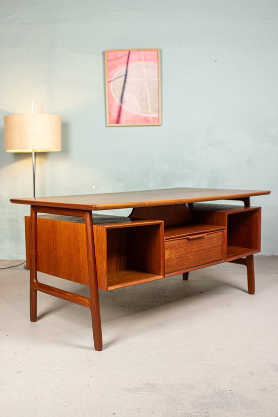 Image 1 of Omann Jun Model 75 Desk Teak Vintage Mid Century Danish