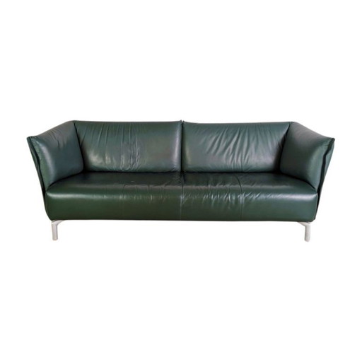 Original Rolf Benz Sofa Leder Design Couch dunkelgrün Zweisitzer